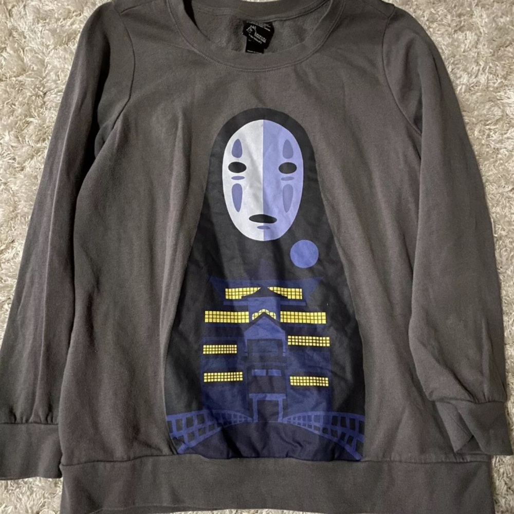 Spirited Away Studio Ghibli Sweater Vintage 2001 Face XL Womens